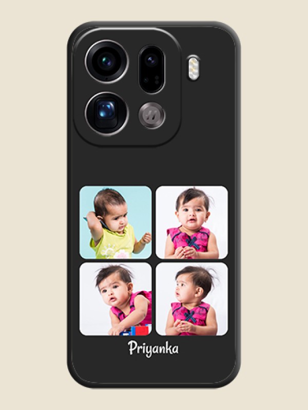 Custom Floral Art with 6 Image Holder on Photo On Space Black Custom Soft Matte Mobile Back Cover - Oppo Find X9 Pro 5G