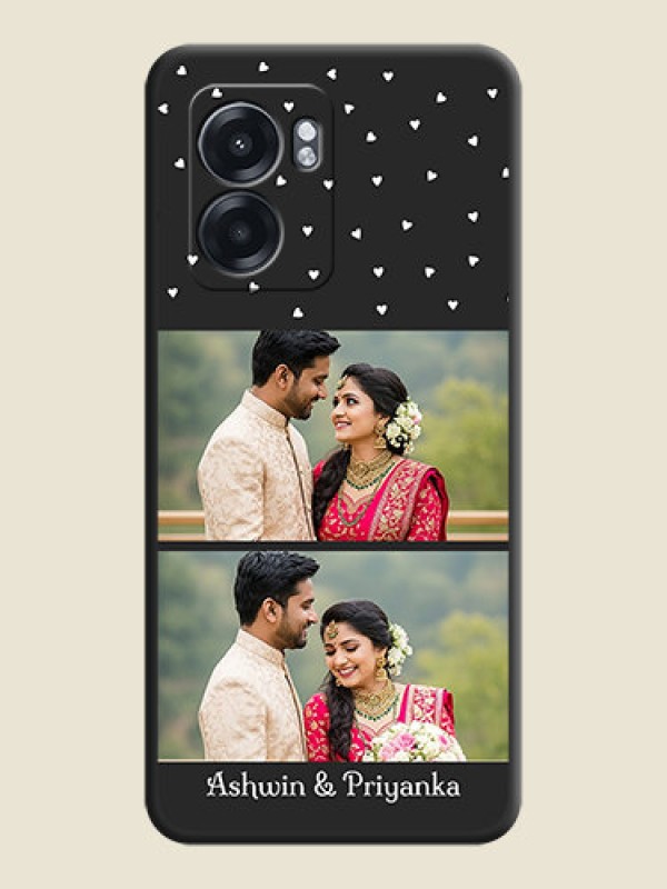 Custom Miniature Love Symbols with Name on Space Black Custom Soft Matte Back Cover - Oppo K10 5G