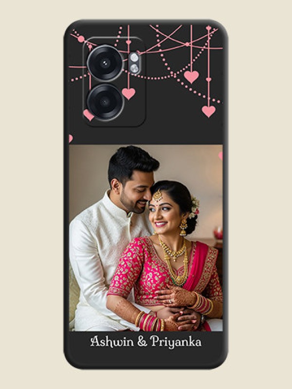 Custom Pink Love Hangings with Text on Space Black Custom Soft Matte Back Cover - Oppo K10 5G