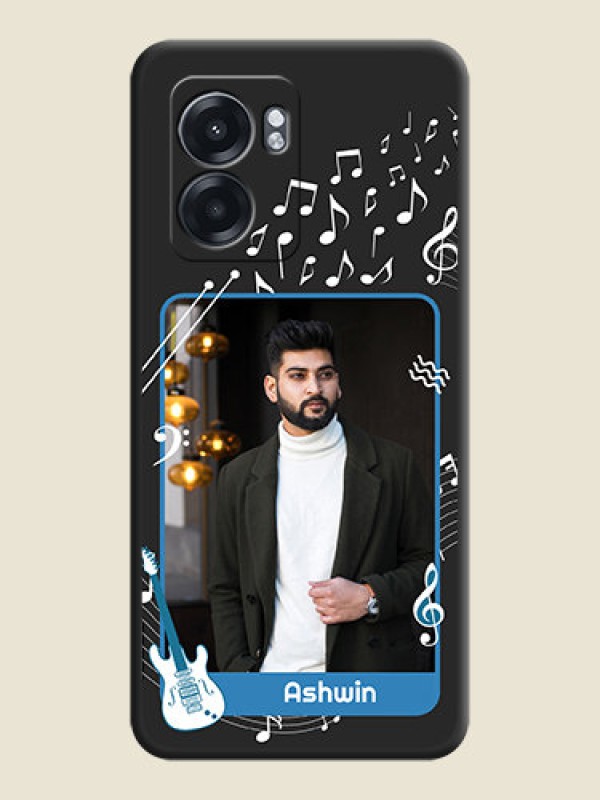 Custom Musical Theme Design with Text on Photo on Space Black Soft Matte Mobile Case - Oppo K10 5G