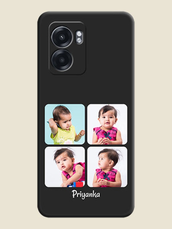 Custom Floral Art with 6 Image Holder on Photo on Space Black Soft Matte Mobile Case - Oppo K10 5G