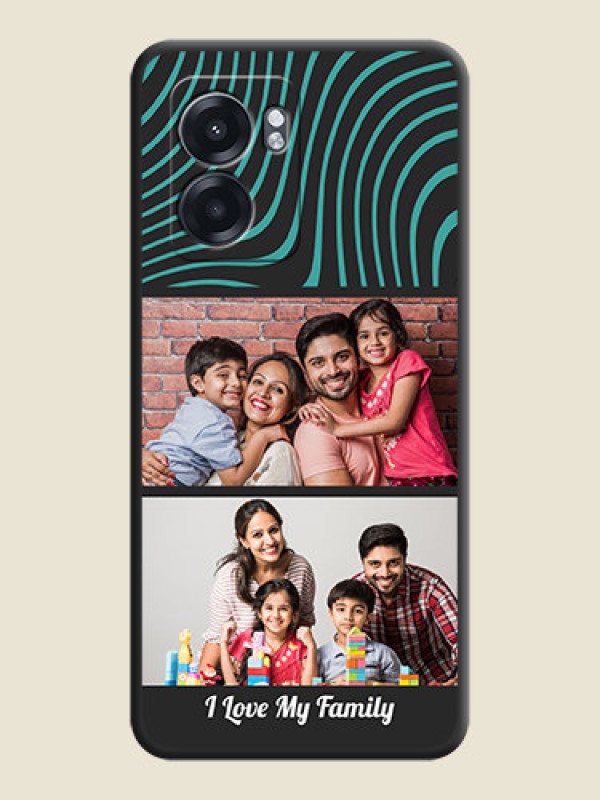 Custom Wave Pattern with 2 Image Holder on Space Black Personalized Soft Matte Phone Covers - Oppo K10 5G