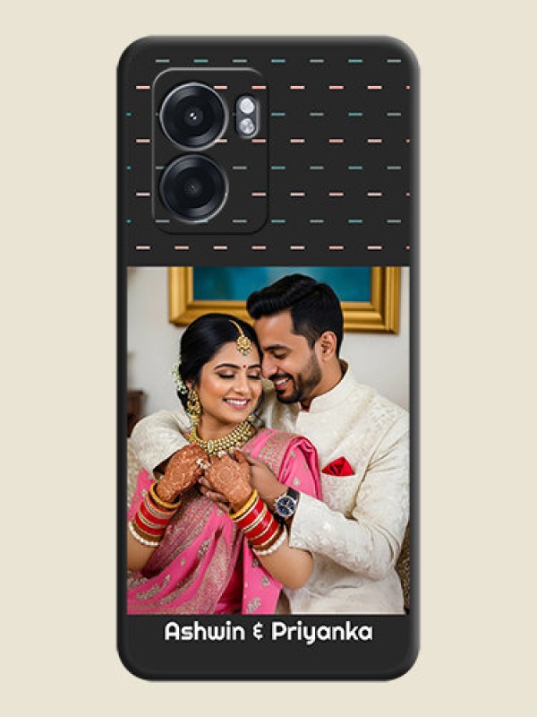 Custom Line Pattern Design with Text on Space Black Custom Soft Matte Phone Back Cover - Oppo K10 5G