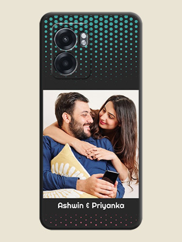 Custom Faded Dots with Grunge Photo Frame and Text on Space Black Custom Soft Matte Phone Cases - Oppo K10 5G