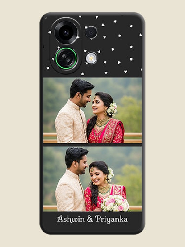 Custom Miniature Love Symbols with Name On Space Black Custom Soft Matte Mobile Back Cover - Oppo K13 Turbo 5G