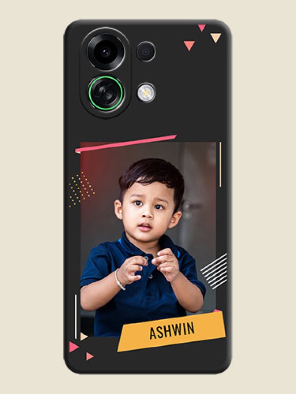 Custom Photo Frame with Triangle Small Dots on Photo On Space Black Custom Soft Matte Mobile Back Cover - Oppo K13 Turbo 5G