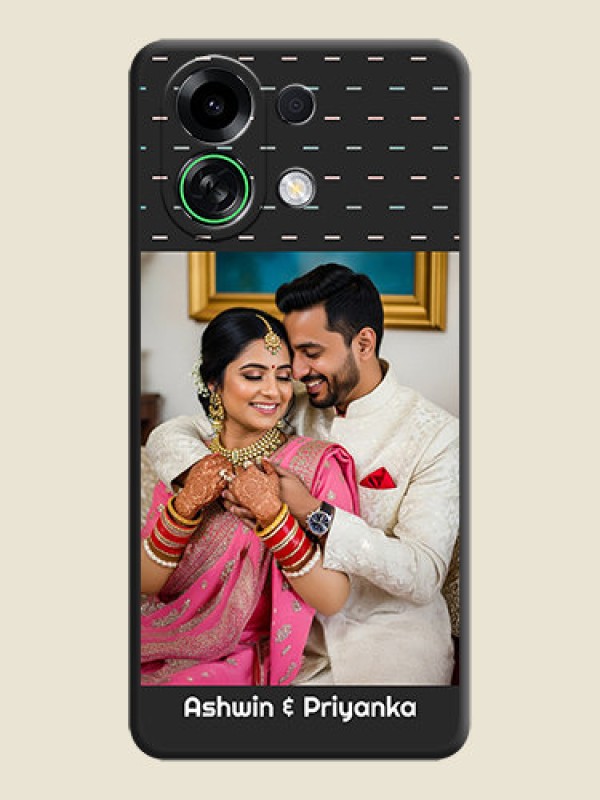 Custom Line Pattern Design with Text On Space Black Custom Soft Matte Mobile Back Cover - Oppo K13 Turbo 5G