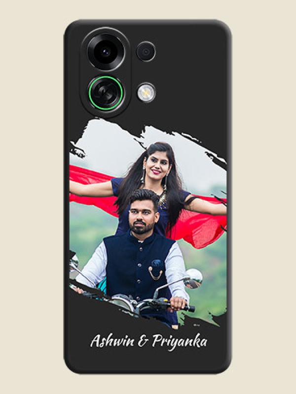 Custom Grunge Brush Strokes on Photo On Space Black Custom Soft Matte Mobile Back Cover - Oppo K13 Turbo 5G