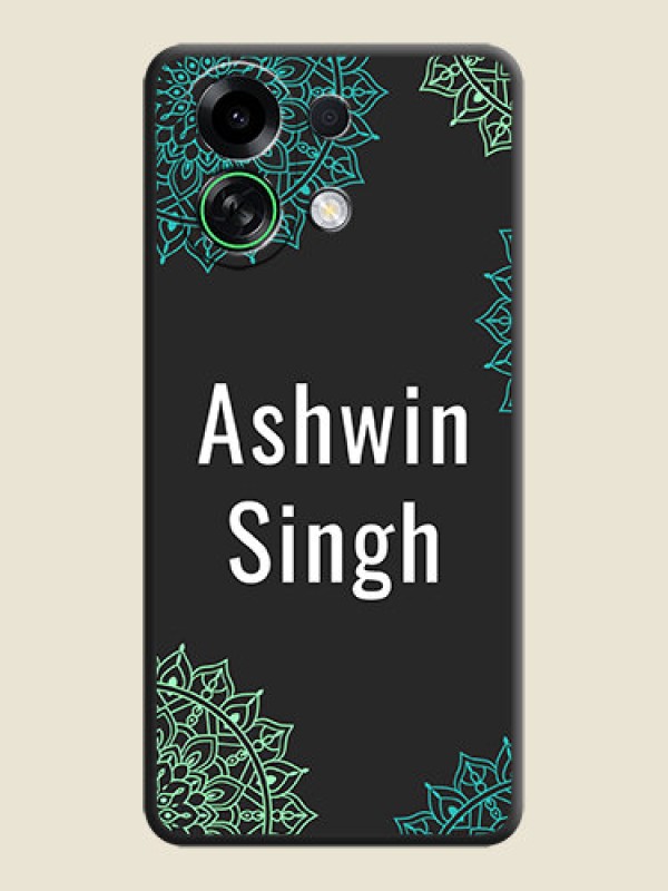 Custom Your Name with Floral Design On Space Black Custom Soft Matte Mobile Back Cover - Oppo K13 Turbo 5G