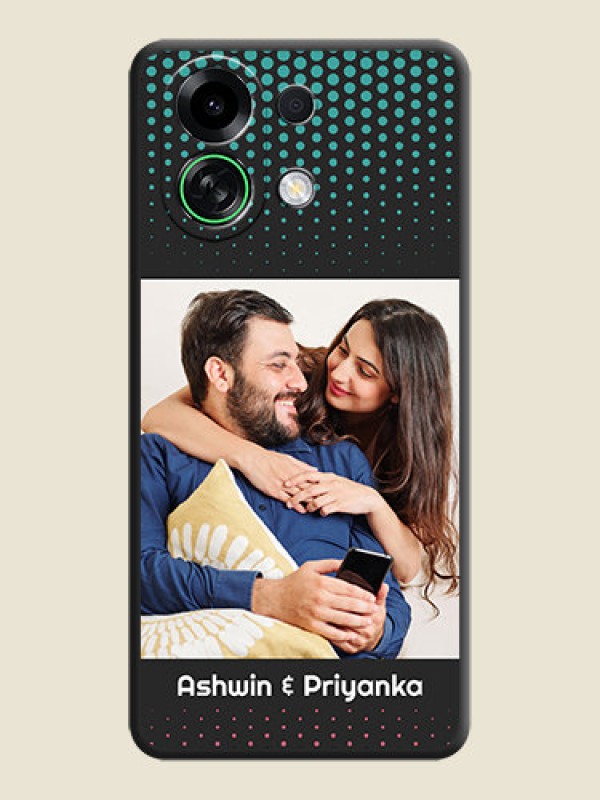 Custom Faded Dots with Grunge Photo Frame and Text On Space Black Custom Soft Matte Mobile Back Cover - Oppo K13 Turbo 5G