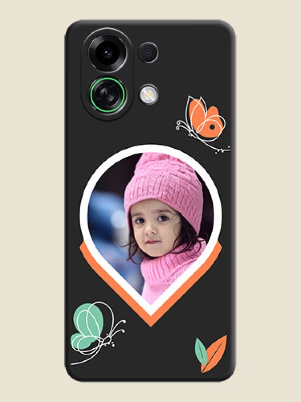 Custom Upload Pic With Simple Butterly Design On Space Black Custom Soft Matte Mobile Back Cover - Oppo K13 Turbo 5G