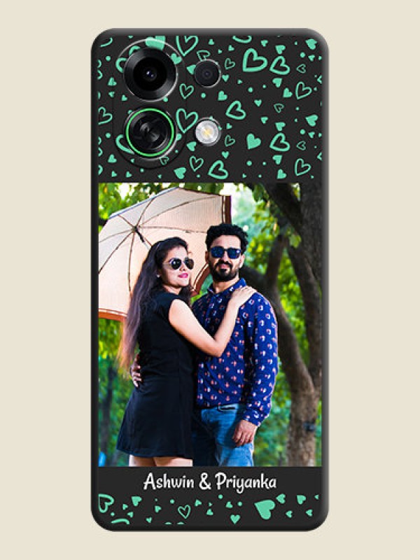 Custom Sea Green Indefinite Love Pattern on Photo On Space Black Custom Soft Matte Mobile Back Cover - Oppo K13 Turbo Pro 5G