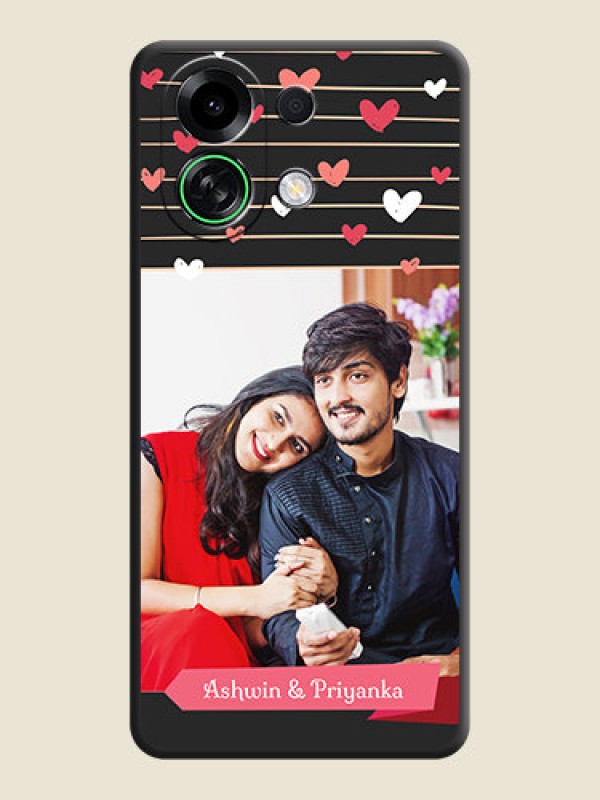 Custom Love Pattern with Name on Pink Ribbon on Photo On Space Black Custom Soft Matte Mobile Back Cover - Oppo K13 Turbo Pro 5G