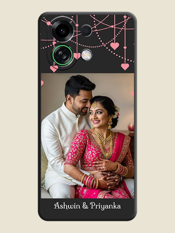 Custom Pink Love Hangings with Text On Space Black Custom Soft Matte Mobile Back Cover - Oppo K13 Turbo Pro 5G