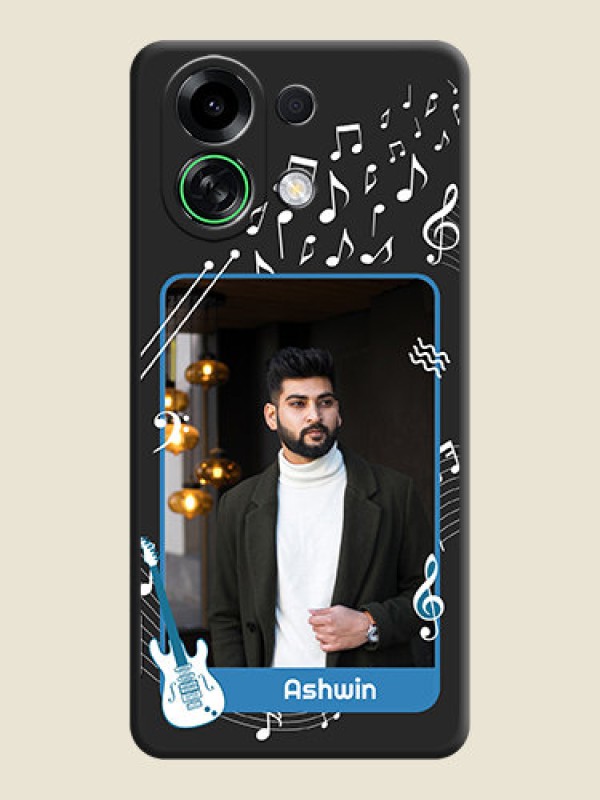 Custom Musical Theme Design with Text on Photo On Space Black Custom Soft Matte Mobile Back Cover - Oppo K13 Turbo Pro 5G