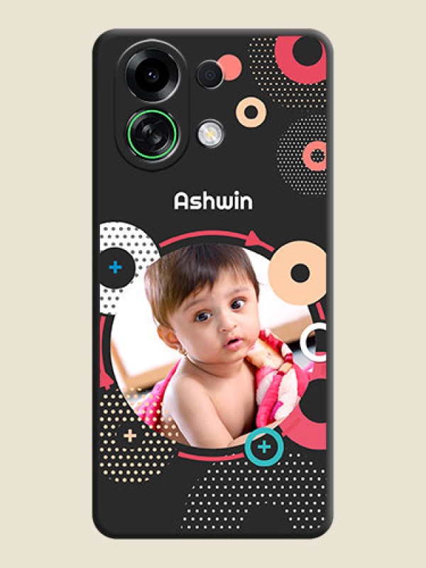 Custom Multicoloured Round Image On Space Black Custom Soft Matte Mobile Back Cover - Oppo K13 Turbo Pro 5G