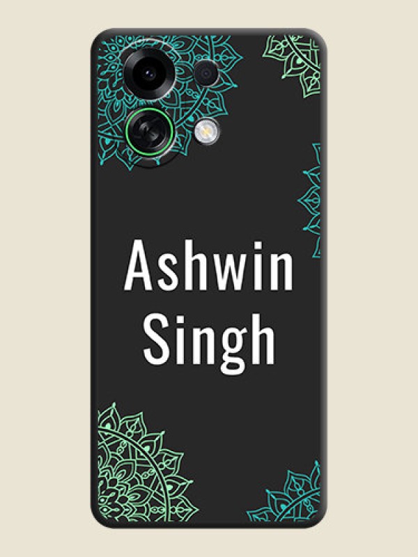 Custom Your Name with Floral Design On Space Black Custom Soft Matte Mobile Back Cover - Oppo K13 Turbo Pro 5G