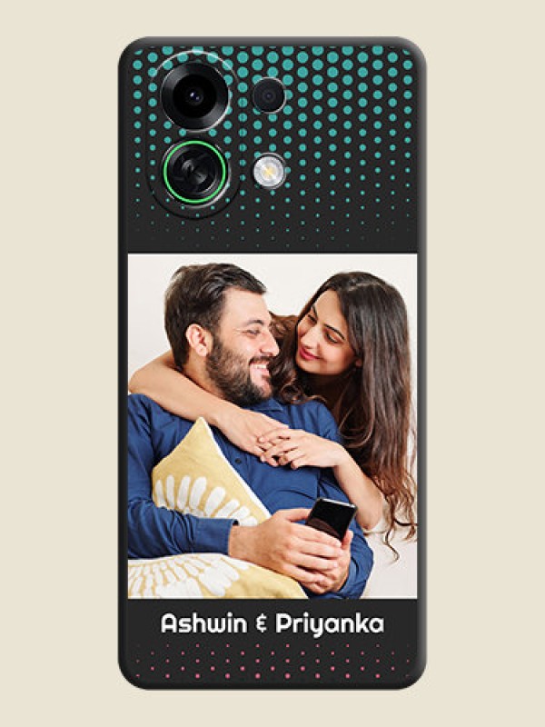 Custom Faded Dots with Grunge Photo Frame and Text On Space Black Custom Soft Matte Mobile Back Cover - Oppo K13 Turbo Pro 5G