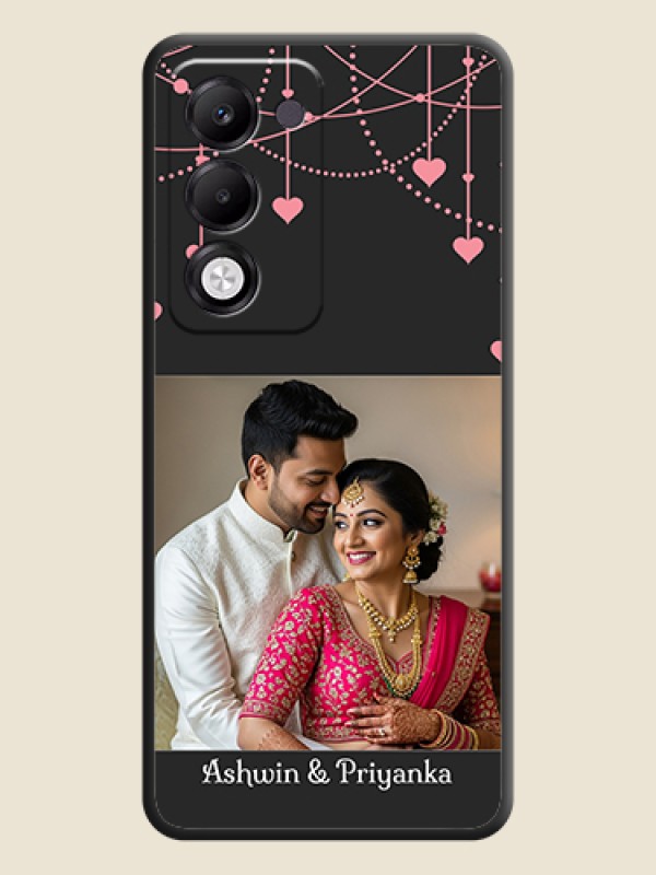 Custom Pink Love Hangings with Text On Space Black Custom Soft Matte Mobile Back Cover - Oppo k13x 5G