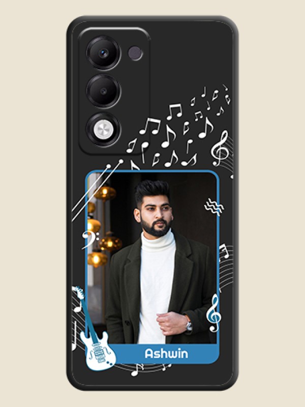 Custom Musical Theme Design with Text on Photo On Space Black Custom Soft Matte Mobile Back Cover - Oppo k13x 5G