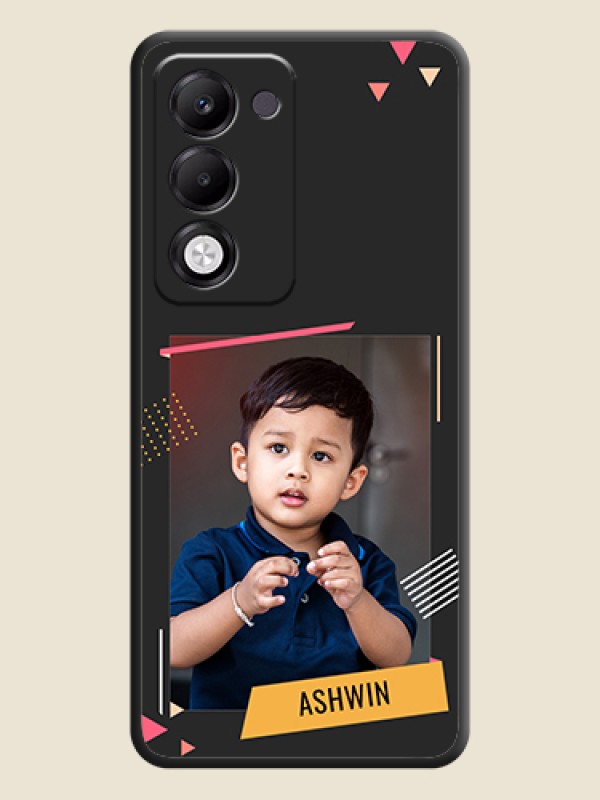 Custom Photo Frame with Triangle Small Dots on Photo On Space Black Custom Soft Matte Mobile Back Cover - Oppo k13x 5G