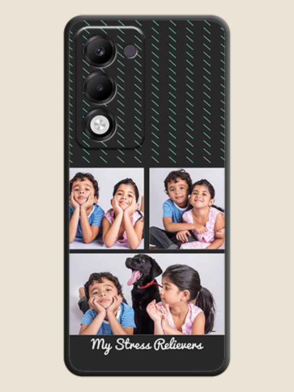 Custom Cross Dotted Pattern with 2 Image Holder On Space Black Custom Soft Matte Mobile Back Cover - Oppo k13x 5G
