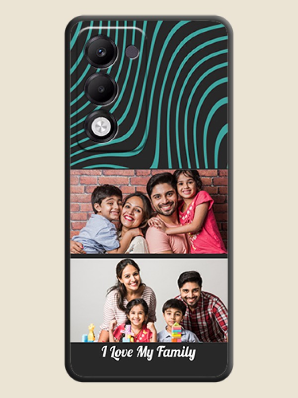 Custom Wave Pattern with 2 Image Holder On Space Black Custom Soft Matte Mobile Back Cover - Oppo k13x 5G