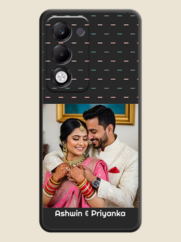 Custom Line Pattern Design with Text On Space Black Custom Soft Matte Mobile Back Cover - Oppo k13x 5G