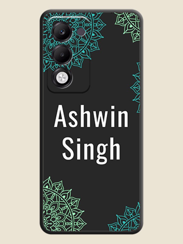 Custom Your Name with Floral Design On Space Black Custom Soft Matte Mobile Back Cover - Oppo k13x 5G