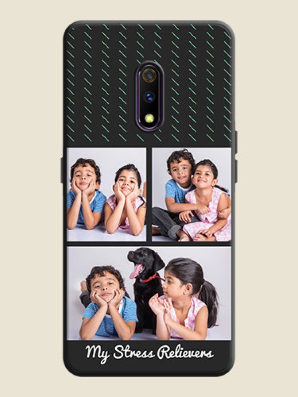 Custom Cross Dotted Pattern with 2 Image Holder  on Personalised Space Black Soft Matte Cases - Oppo K3