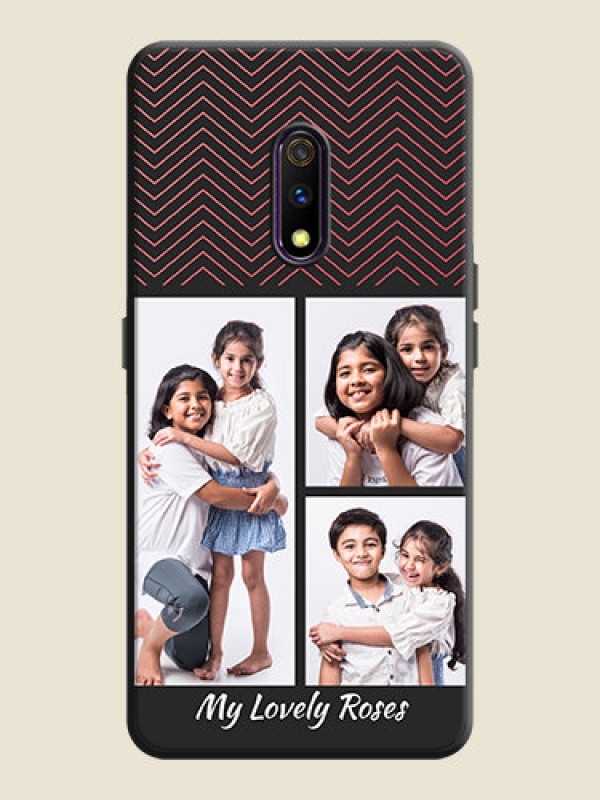 Custom Wave Pattern with 3 Image Holder on Space Black Custom Soft Matte Back Cover - Oppo K3