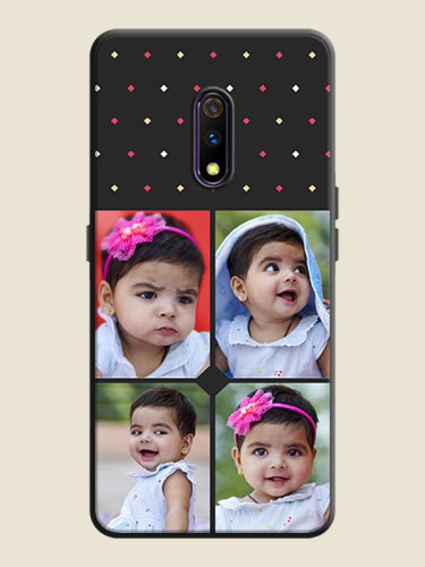 Custom Multicolor Dotted Pattern with 4 Image Holder on Space Black Custom Soft Matte Phone Cases - Oppo K3