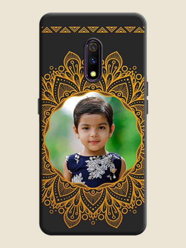 Custom Round Image with Floral Design on Photo on Space Black Soft Matte Mobile Cover - Oppo K3