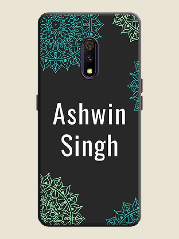 Custom Your Name with Floral Design on Space Black Custom Soft Matte Back Cover - Oppo K3