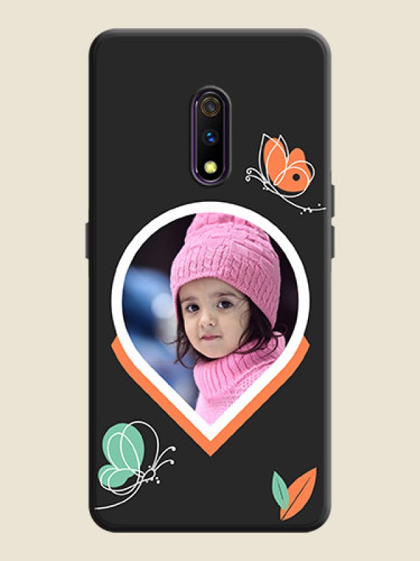 Custom Upload Pic With Simple Butterly Design On Space Black Personalized Soft Matte Phone Covers -Oppo K3