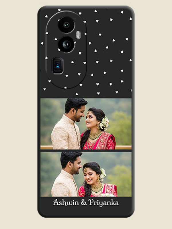 Custom Miniature Love Symbols with Name on Space Black Custom Soft Matte Back Cover - Reno 10 Pro Plus 5G
