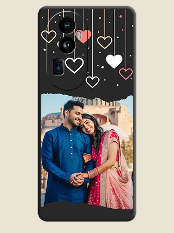 Custom Love Hangings with Splash Wave Picture on Space Black Custom Soft Matte Phone Back Cover - Reno 10 Pro Plus 5G