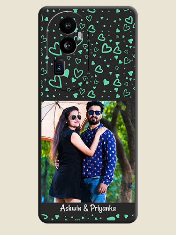 Custom Sea Green Indefinite Love Pattern - Photo on Space Black Soft Matte Mobile Cover - Reno 10 Pro Plus 5G