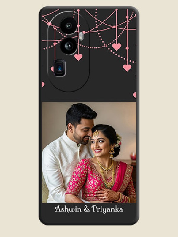Custom Pink Love Hangings with Text on Space Black Custom Soft Matte Back Cover - Reno 10 Pro Plus 5G