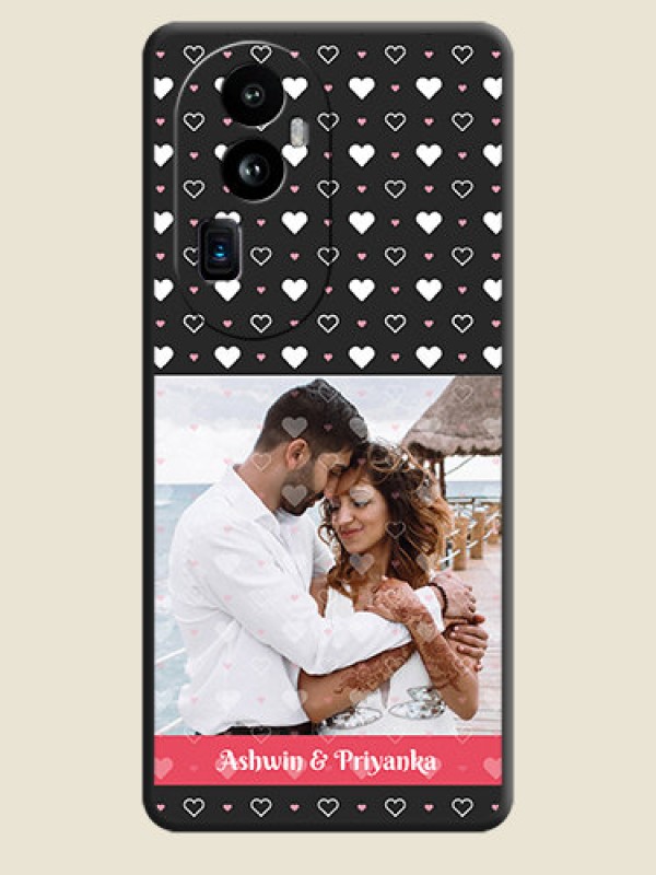 Custom White Color Love Symbols with Text Design - Photo on Space Black Soft Matte Phone Cover - Reno 10 Pro Plus 5G
