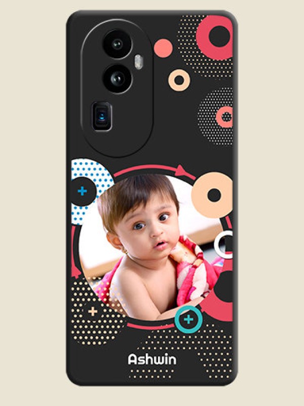 Custom Multicoloured Round Image on Personalised Space Black Soft Matte Cases - Reno 10 Pro Plus 5G