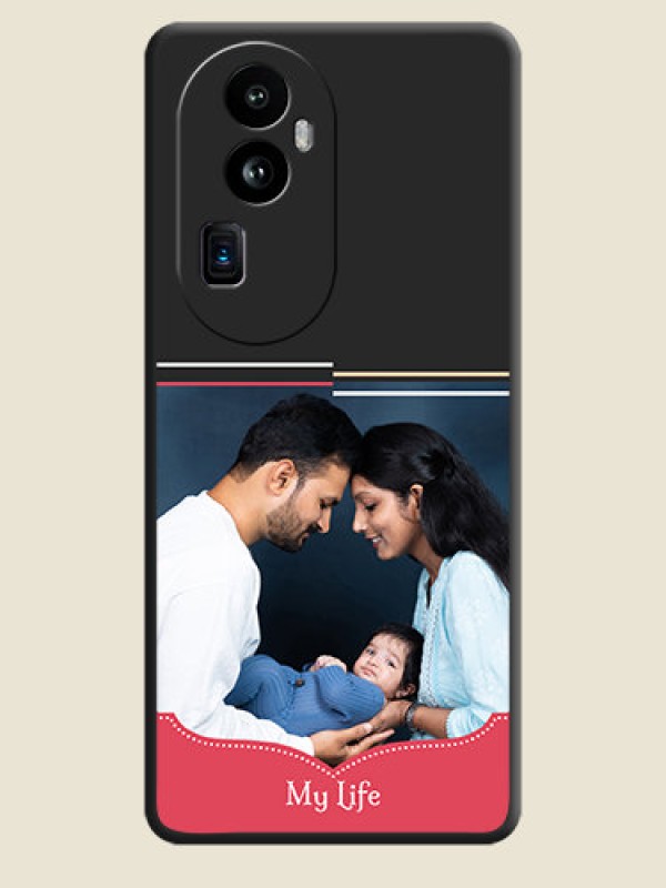 Custom Classic Plain Design with Name - Photo on Space Black Soft Matte Phone Cover - Reno 10 Pro Plus 5G