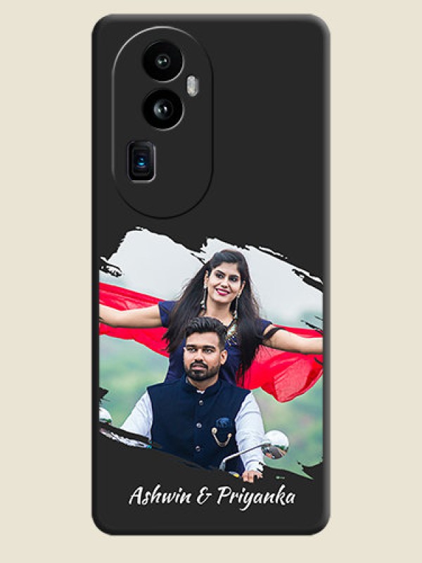 Custom Grunge Brush Strokes - Photo on Space Black Soft Matte Back Cover - Reno 10 Pro Plus 5G