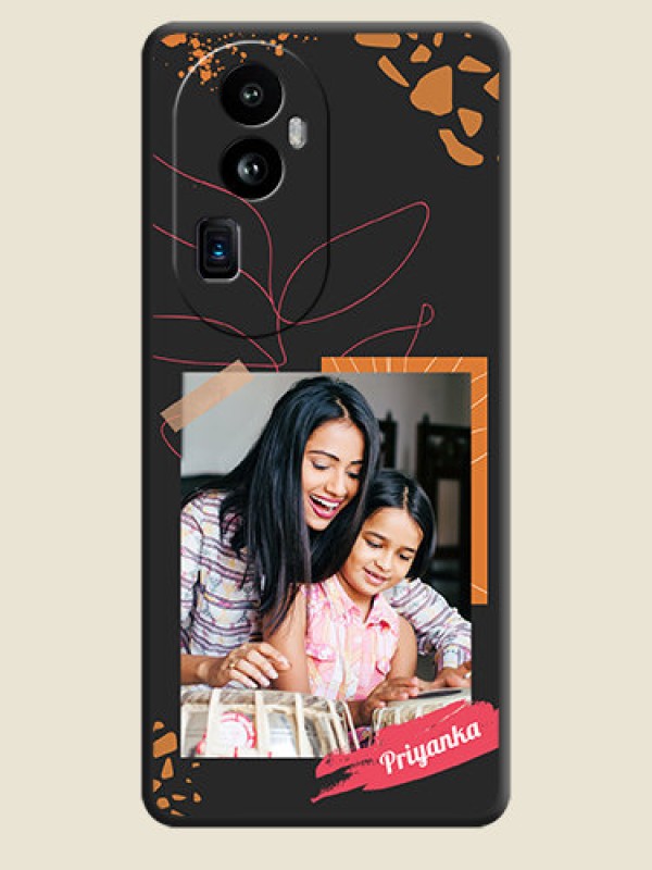 Custom Orange Photo Frame on Space Black Custom Soft Matte Phone Back Cover - Reno 10 Pro Plus 5G