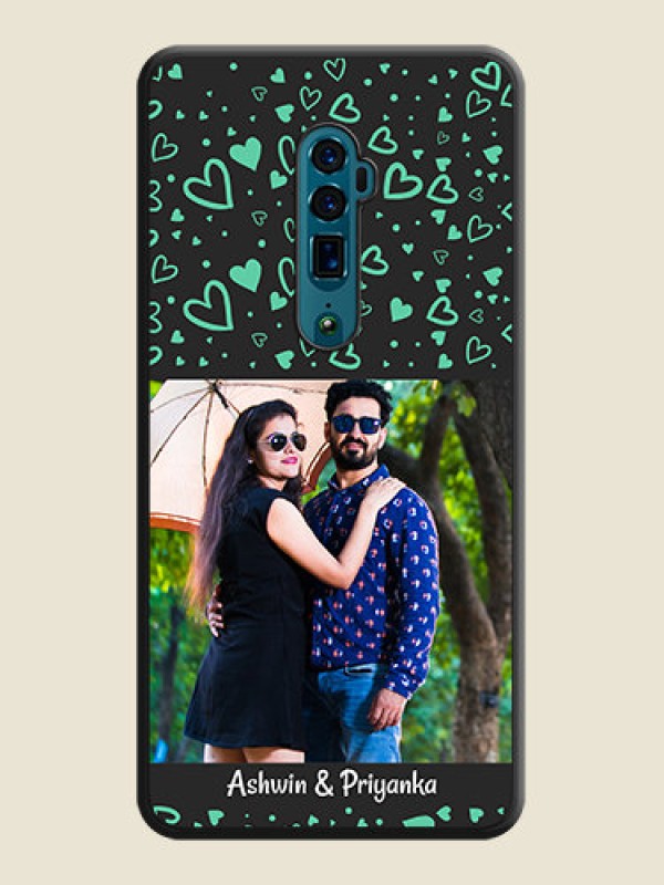 Custom Sea Green Indefinite Love Pattern on Photo on Space Black Soft Matte Mobile Cover - Oppo Reno 10X Zoom