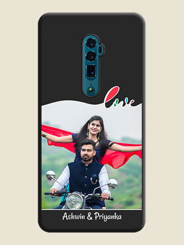 Custom Fall in Love Pattern with Picture on Photo on Space Black Soft Matte Mobile Case - Oppo Reno 10X Zoom