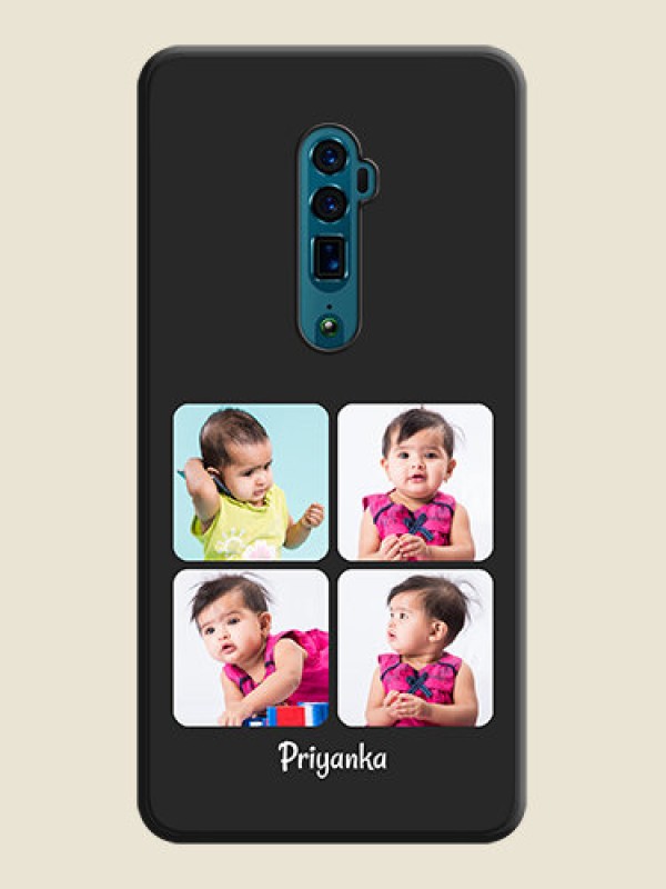 Custom Floral Art with 6 Image Holder on Photo on Space Black Soft Matte Mobile Case - Oppo Reno 10X Zoom