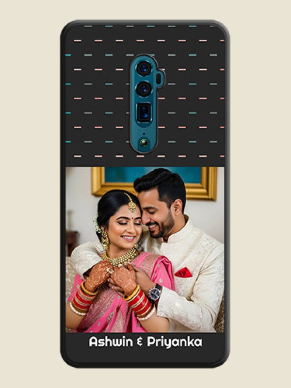 Custom Line Pattern Design with Text on Space Black Custom Soft Matte Phone Back Cover - Oppo Reno 10X Zoom