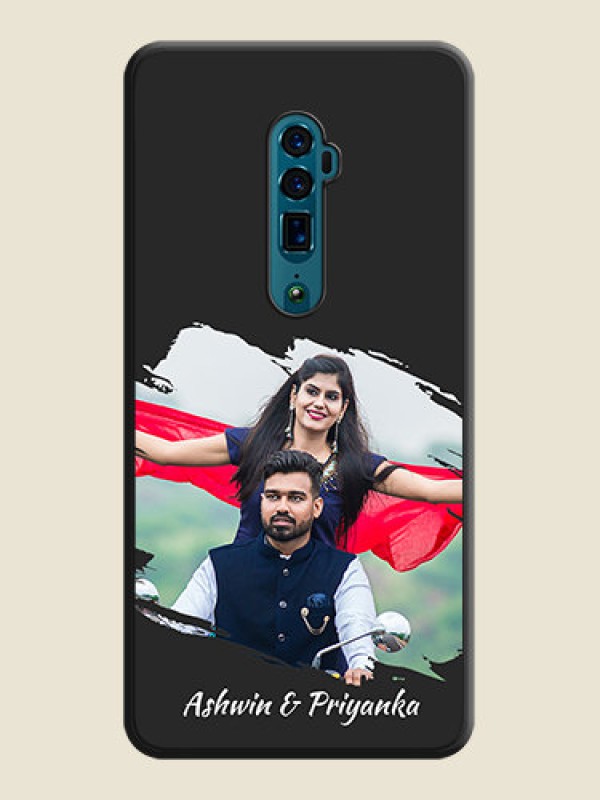 Custom Grunge Brush Strokes on Photo on Space Black Soft Matte Back Cover - Oppo Reno 10X Zoom