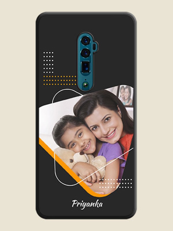Custom Yellow Triangle on Photo on Space Black Soft Matte Phone Cover - Oppo Reno 10X Zoom